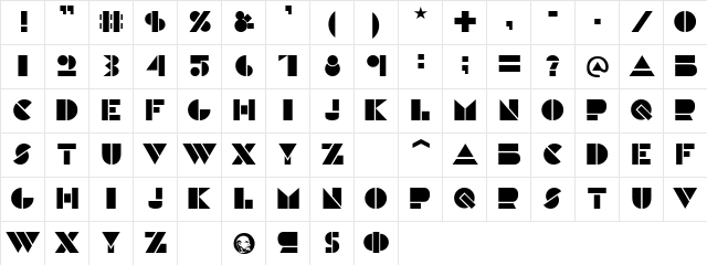 Constructivist Line  glyph index