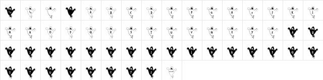 JLR Alphabata BOO! Regular  glyph index