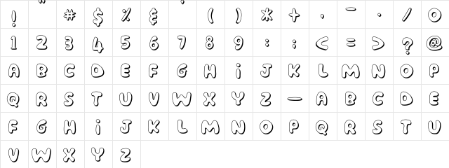 Amender Tu Regular  glyph index