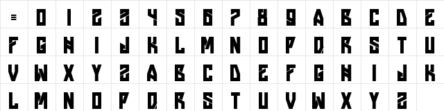 H74 Ocelot Piss Regular  glyph index