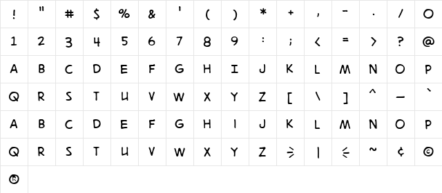 DigitalStrip 2.0 BB Regular  glyph index