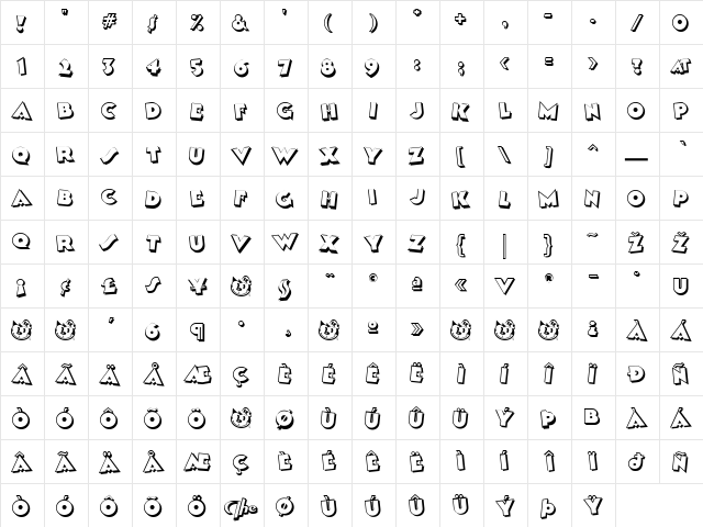 Kobalt Regular  glyph index