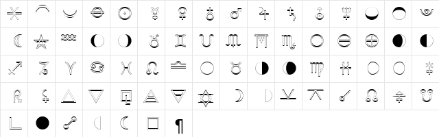 AstrotypeP LT Std Outline Regular  glyph index