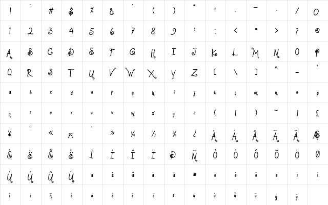 worn path Regular  glyph index