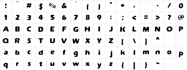 Aks Regular  glyph index