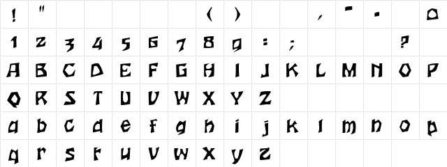 Crumbling Fonts Regular  glyph index