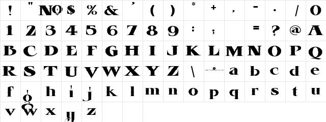 LHF Esoteric New WESTERN Regula  glyph index