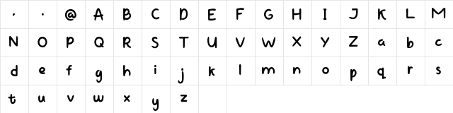 Baby Fly Regular  glyph index