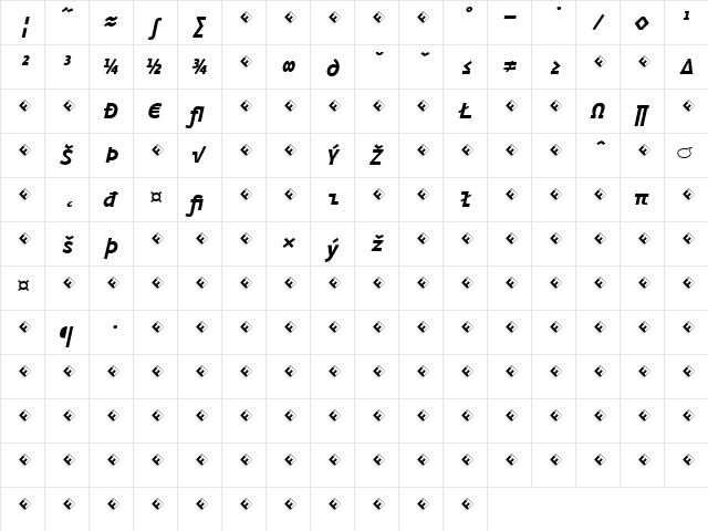 Eureka Mono Exp Regular  glyph index
