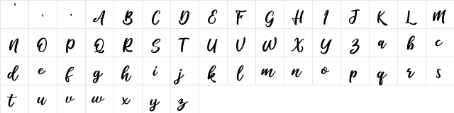 Salika Regular  glyph index