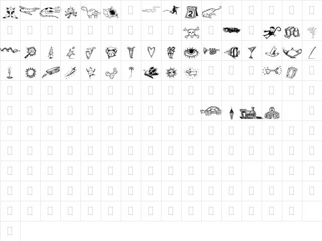 DF Inspirations Two LET Plain  glyph index