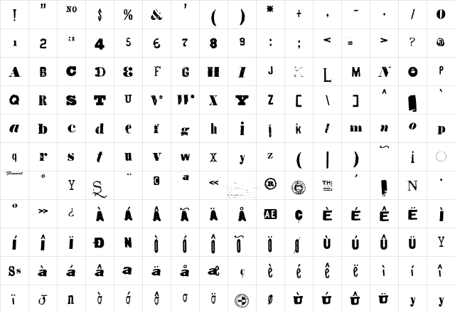 Octopus 84  glyph index