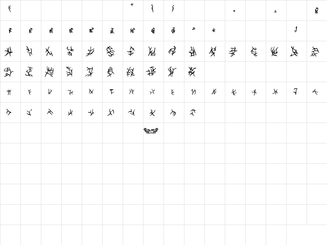 Edhiron Asdh?riel v. 1.2 Regular  glyph index