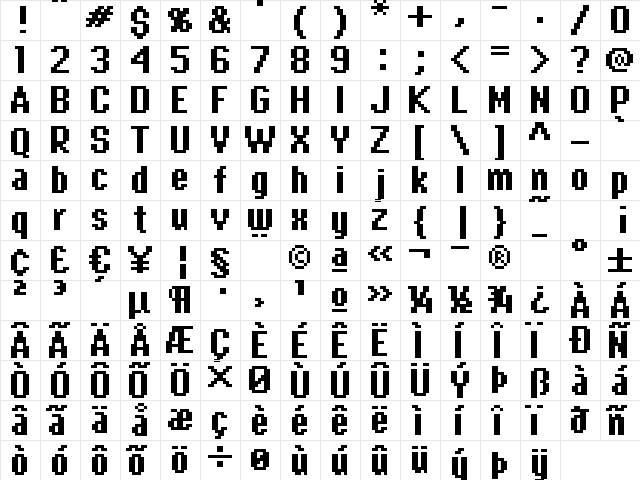 copy 09_65 Regular  glyph index