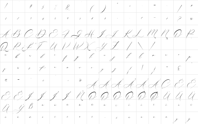 Boheme Floral Regular  glyph index