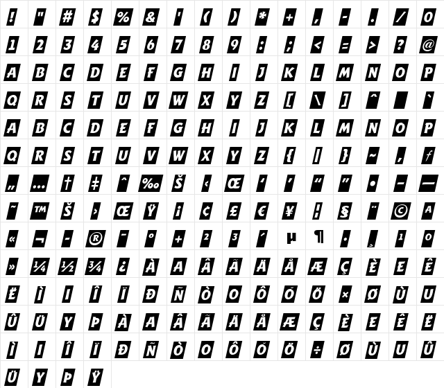 a_WritCmObl Regular  glyph index