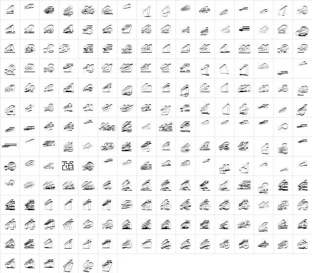 Erectlorite Reft Regular  glyph index