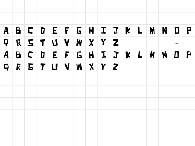 Cut It Out Regular  glyph index