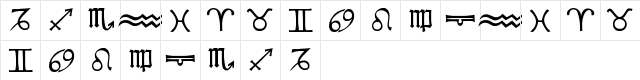New Regular  glyph index