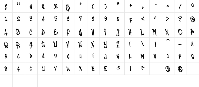 Humbucker Regular  glyph index