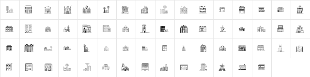 Houses Regular  glyph index