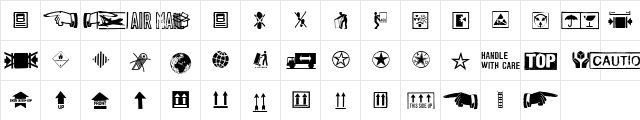Cartonnage-Pict Regular  glyph index