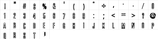 Brillo Regular  glyph index