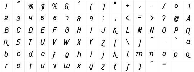 AI kelso I  glyph index