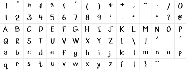 PC Lewis Regular  glyph index