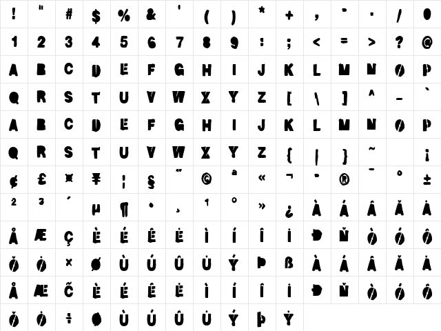 Lawan Regular  glyph index