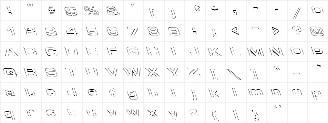 Boxed 1 Regular  glyph index