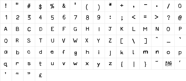 New Regular  glyph index
