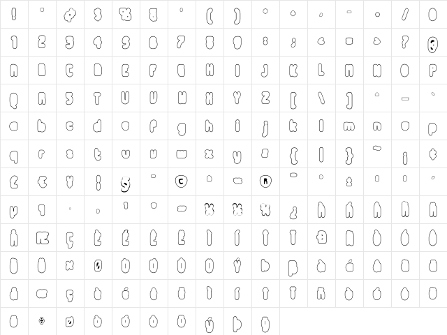 Futurex Distro - Numb Regular  glyph index