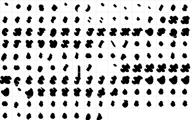 Ginchiest Shadow Regular  glyph index