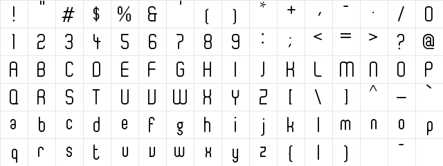 Ger4ronL Cond Regular  glyph index