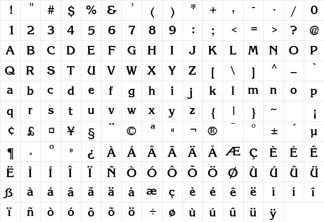 KarlaJohnson6 BoldSH  glyph index