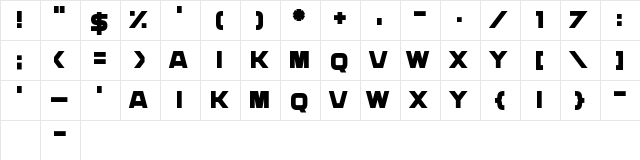 Daily Mix 3 Regular  glyph index