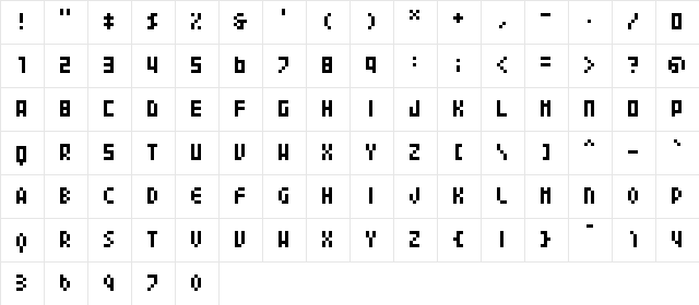 04b_24 Regular  glyph index