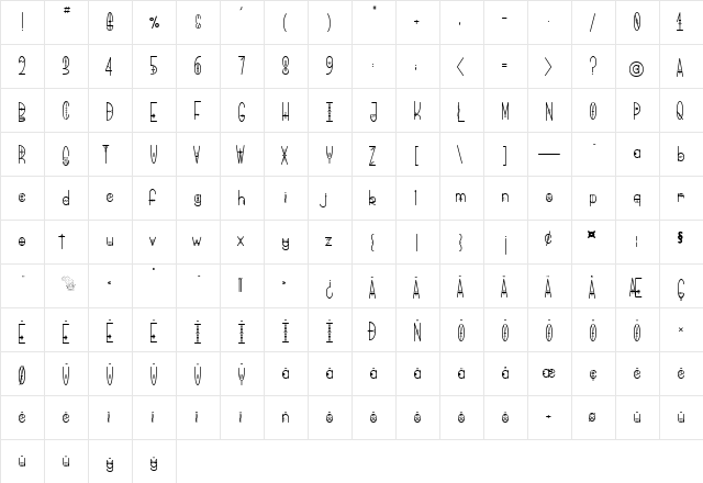 Bring me That Glyph 2 Regular  glyph index