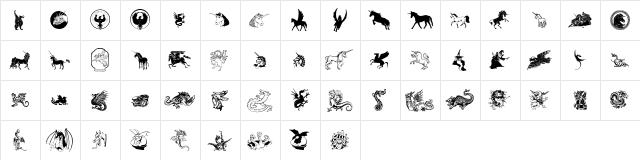 WWFantasy Regular  glyph index