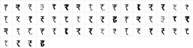 RupyFont Medium  glyph index