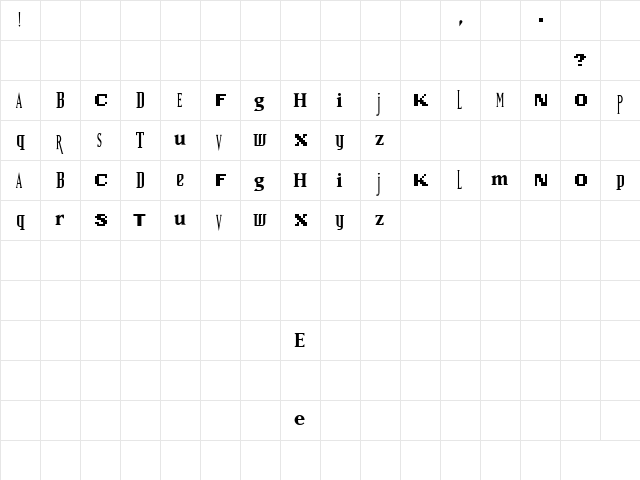 Sample Medium  glyph index