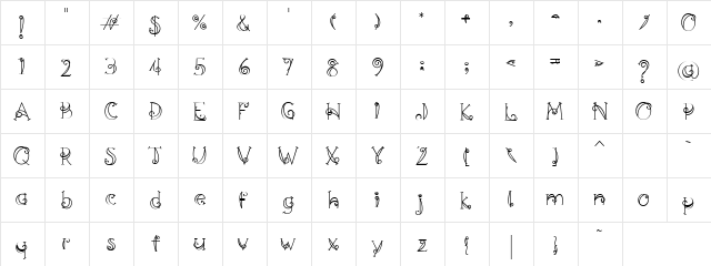 LD Curly Swirls Regular  glyph index