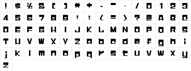 I2Macross E  glyph index