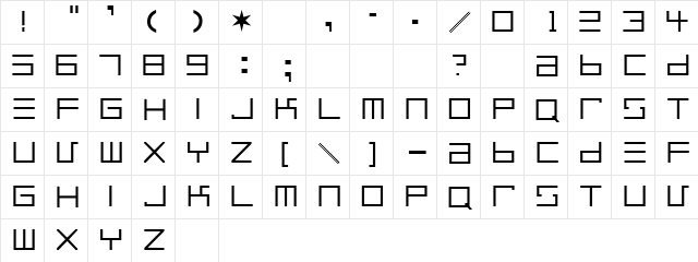 Lauck Linear Plain  glyph index