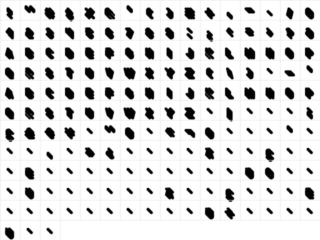 DS BeesWax Regular  glyph index