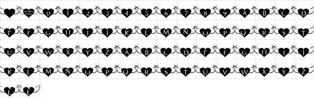 LCR Angelic Hearts Regular  glyph index
