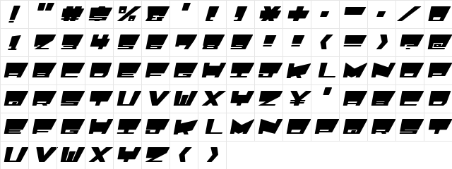HyperLalabellEI Regular  glyph index