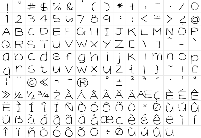 FG Hedda Regular  glyph index