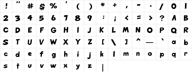 HeyType Regular  glyph index